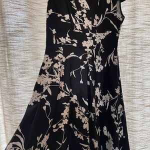 Floral Black and White Dress